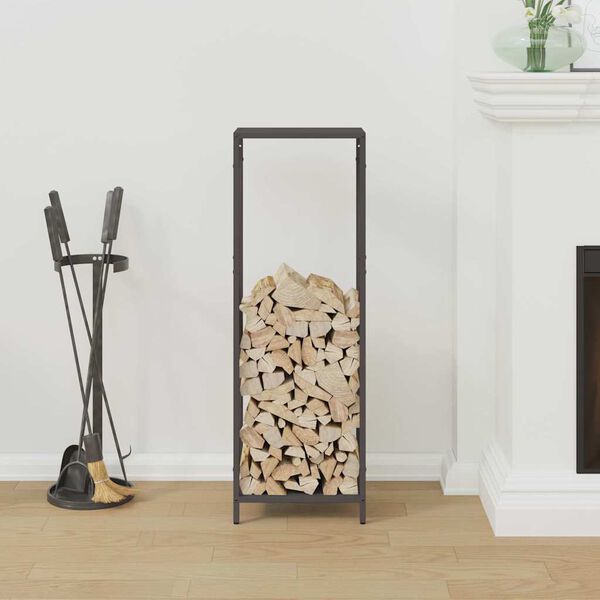 vidaXL Firewood Rack Black 34x25x100 cm Cold-rolled steel