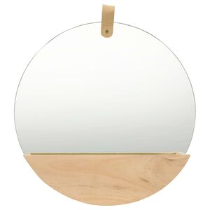 vidaXL Wall Mirror | Natural Wood | Glass, Solid Pine Wood | Medium