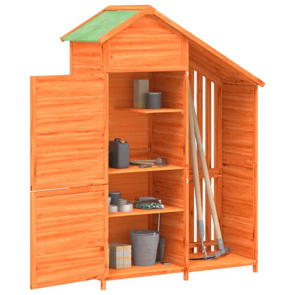 vidaXL Garden Tool Shed Brown 120x53.5x170 cm Solid Wood Pine