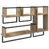 vidaXL Wall Shelf Set with Shelf 4 pcs Artisan Oak 65 x 25 x 30 cm
