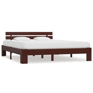 vidaXL Bed Frame without Mattress Dark Brown 180x200 cm Solid Wood Pine