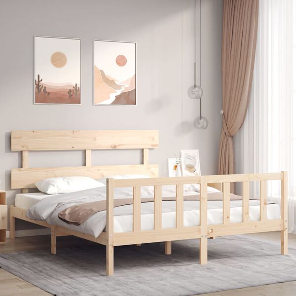 vidaXL Bed Frame without Mattress 160x200 cm Solid Wood Pine