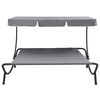 vidaXL Outdoor Lounge Bed with Canopy Grey
