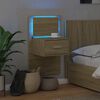 vidaXL Wall-mounted Bedside Cabinet with LED Lights Sonoma Oak