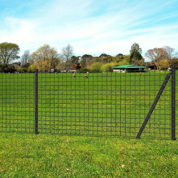 vidaXL Euro Fence Steel 25x1 m Grey
