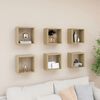vidaXL Wall Cube Shelves 6 pcs Sonoma Oak 26x15x26 cm