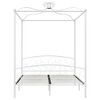 vidaXL Canopy Bed Frame without Mattress White Metal 180x200 cm Super King