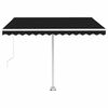 vidaXL Manual Retractable Awning with LED 350x250 cm Anthracite