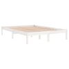 vidaXL Bed Frame without Mattress White Solid Wood Double