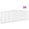 vidaXL Arched Gabion Baskets 6 pcs 400x30x120/140 cm Galvanised Iron