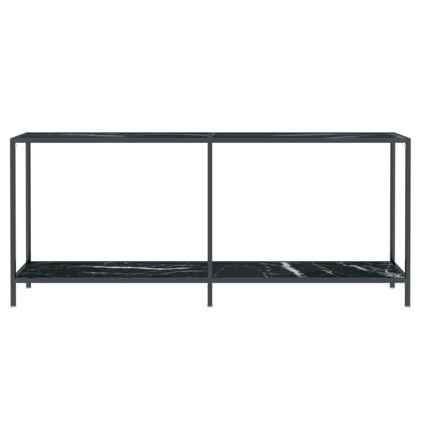 vidaXL Console Table Black 180x35x75.5 cm Tempered Glass