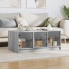 vidaXL Coffee Table with Glass Doors Grey Sonoma 102x50x42 cm