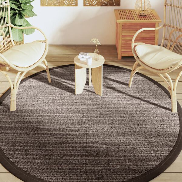 vidaXL Outdoor Carpet ARAKIL Brown &Oslash;200 cm PP