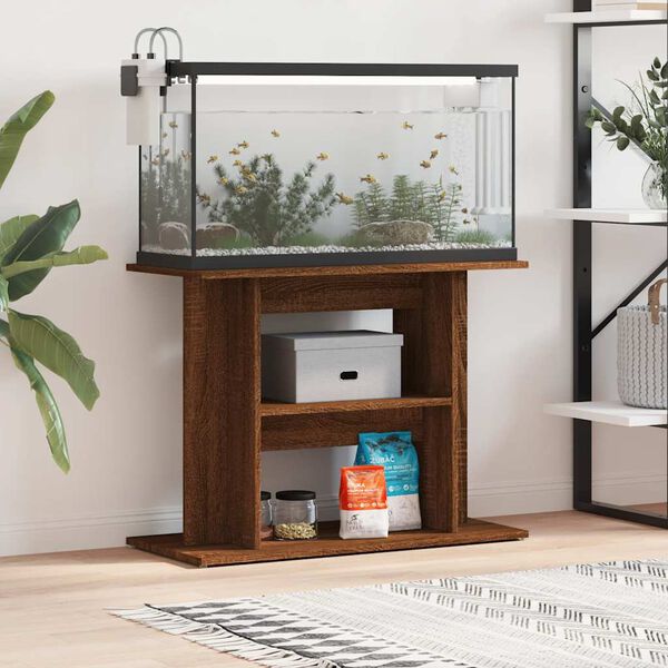 vidaXL Aquarium Stand Brown Oak 80x35x60 cm Engineered Wood