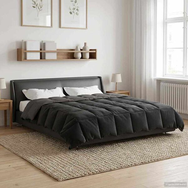 vidaXL Full Year Duvet Quilted Light Grey 200 x 240 cm Microfiber