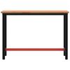 vidaXL Workbench 115x55x81.5 cm Solid Wood Beech and Metal