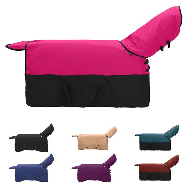 vidaXL Horse Blanket Pink and Black 105 cm Polyester