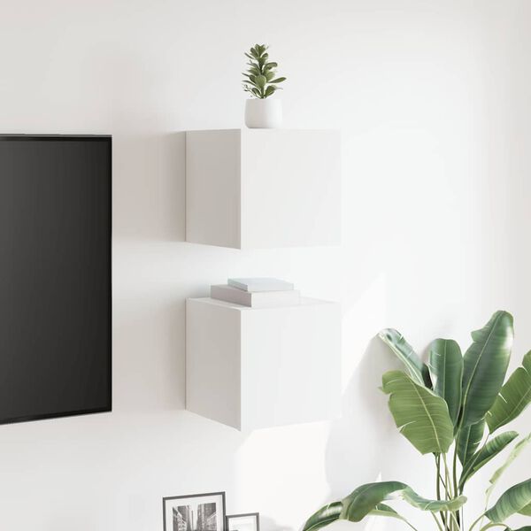 vidaXL Wall Mounted TV Cabinets 2 pcs White 30.5x30x30 cm