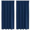 vidaXL Blackout Curtains with Rings 2 pcs Dark Blue 175 x 140 cm