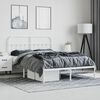vidaXL Metal Bed Frame without Mattress with Headboard White 140x200cm