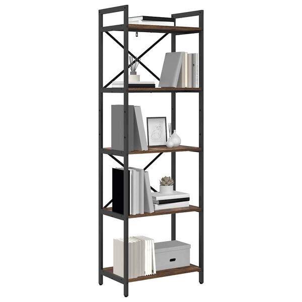 vidaXL Bookshelf Smoked Oak 56 x 34 x 171 cm Engineered Wood