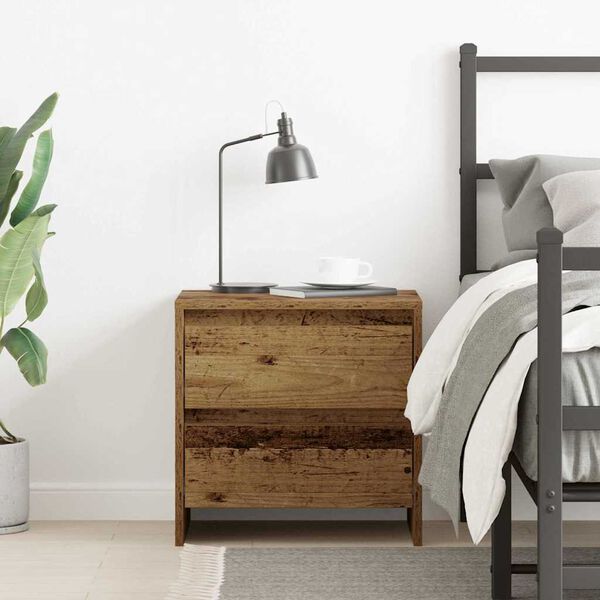 vidaXL Bedside Cabinet Old Wood 45 x 34 x 44.5 cm Engineered Wood
