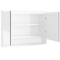 vidaXL Bathroom Mirror Cabinet 80x15x60 cm MDF Shining White