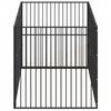 vidaXL Dog Playpen 8 Panels Black Galvanised Steel