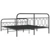 vidaXL Metal Bed Frame without Mattress with Footboard Black 183x213cm
