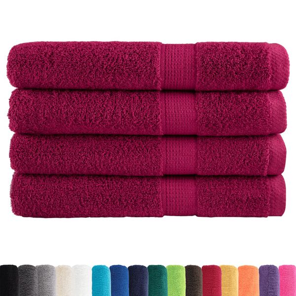 vidaXL Premium Towels "SOLUND" 4 pcs Bordeaux 100x200 cm 600 gsm