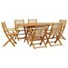 vidaXL 7 Piece Garden Dining Set Beige Polypropylene and Solid Wood
