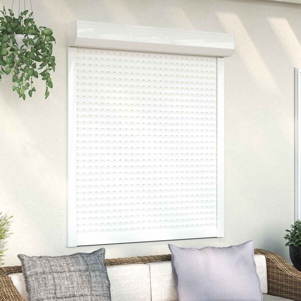 vidaXL Roller Shutter White 110 x 130 cm Aluminium and Polyurethane