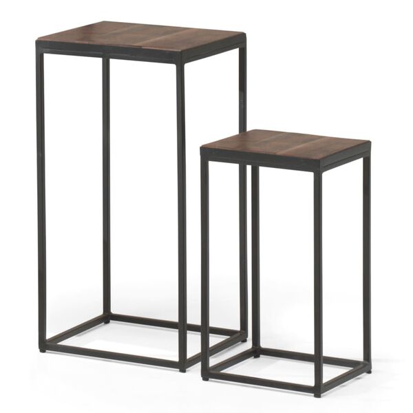 Rousseau 2 Piece Side Table Set Madeira Mangolia Wood