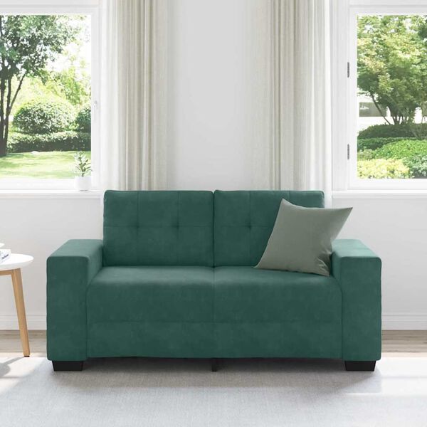 vidaXL Sofa Dark Green 160 x 77 x 82 cm Fabric