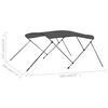 vidaXL 3 Bow Bimini Top Anthracite 183x196x137 cm