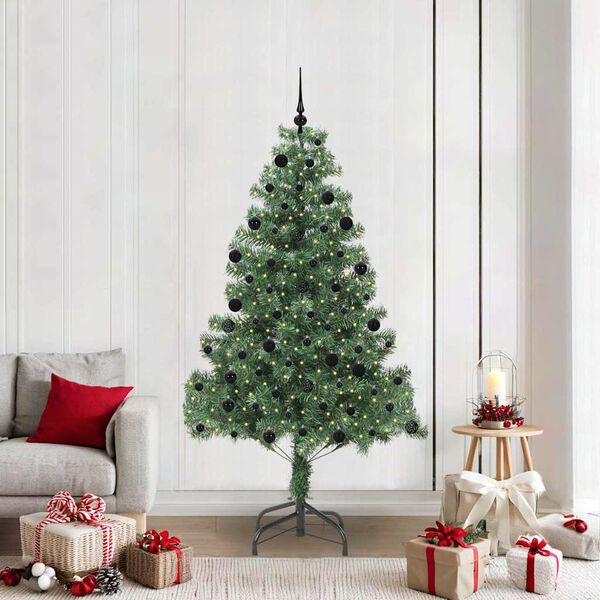 vidaXL Christmas Tree with 300 LEDs with Stand Green 210 cm PVC