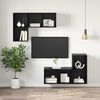 vidaXL TV Cabinet Set Black Oak 37 x 37 x 72 cm Engineered Wood