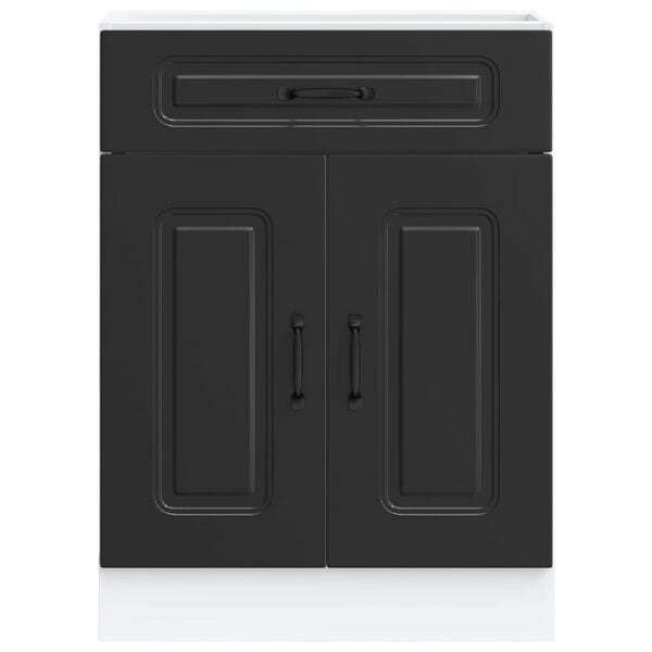 vidaXL Kitchen Base Cabinet Kalmar Black Engineered Wood
