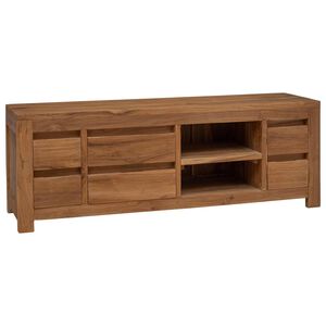 vidaXL TV cabinet 110 x 30 x 40 cm Natural Solid Teak Wood