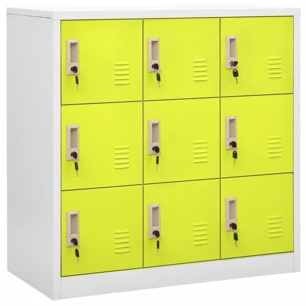 vidaXL Locker Cabinet Light Grey and Green 90x45x92.5 cm Steel