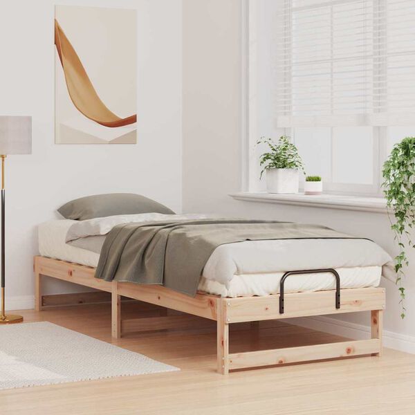 vidaXL Bed Frame Brown 90 x 210 cm Solid Pine Wood