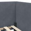 vidaXL Corner Bed Frame with Headboard Dark Grey 90 cm x 200 cm Fabric