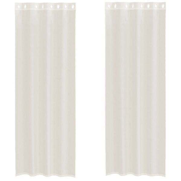 vidaXL Voile Curtains with Grommets 2 pcs Cream 140x300 cm