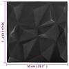 vidaXL Wall Panels 12 pcs Origami Black 50 x 50 cm XPS Foam