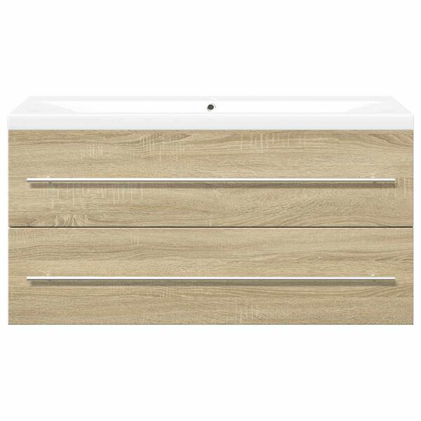 vidaXL 2 Piece Bathroom Furniture Set Sonoma Oak Engineered Wood