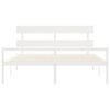 vidaXL Senior Bed without Mattress White 200x200 cm Solid Wood