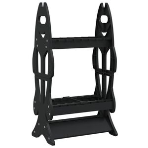 vidaXL Fishing Rod Rack for 16 Rods Black