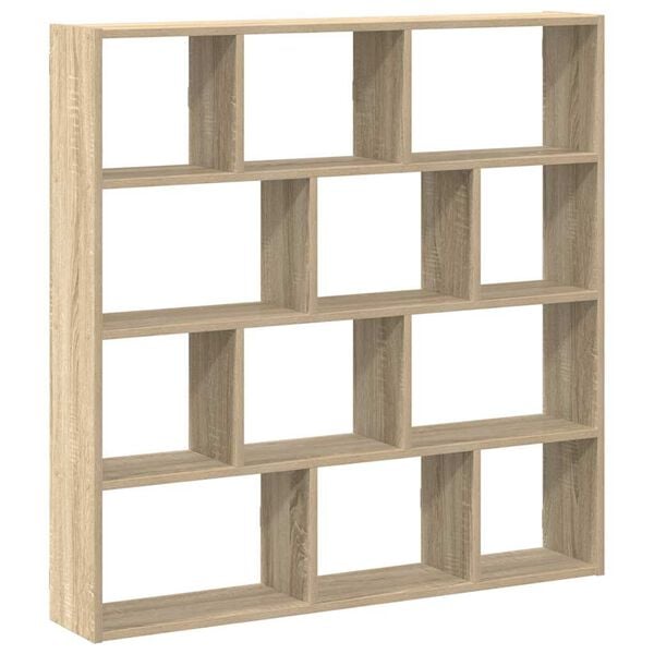 vidaXL Wall Cube Shelf 12 Compartments Sonoma Oak Engineered Wood