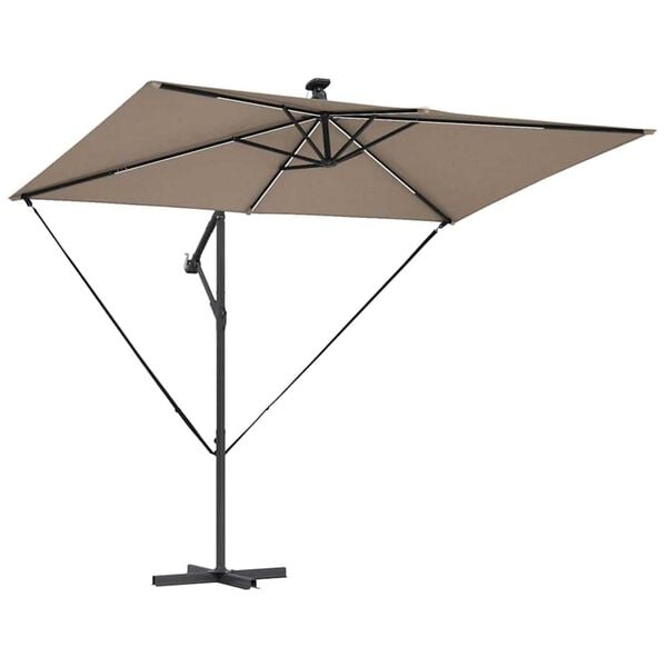 vidaXL Cantilever Banana Parasol Taupe 294 x 200 x 254 cm