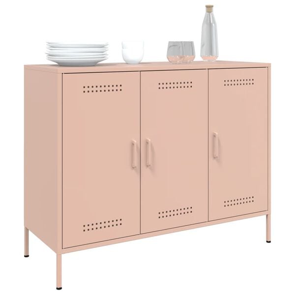 vidaXL Sideboard Pink 100.5x39x79 cm Steel